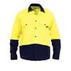 Tradie Mens Hi Vis Yellow Long Sleeve Shirt Large