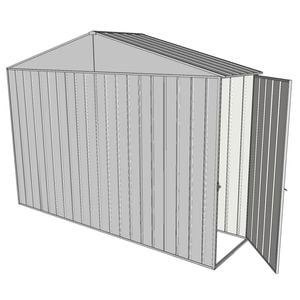 Build-a-Shed 3.0 x 0.8 x 2.3m Gable Single Hinged Side Door Shed - Zinc