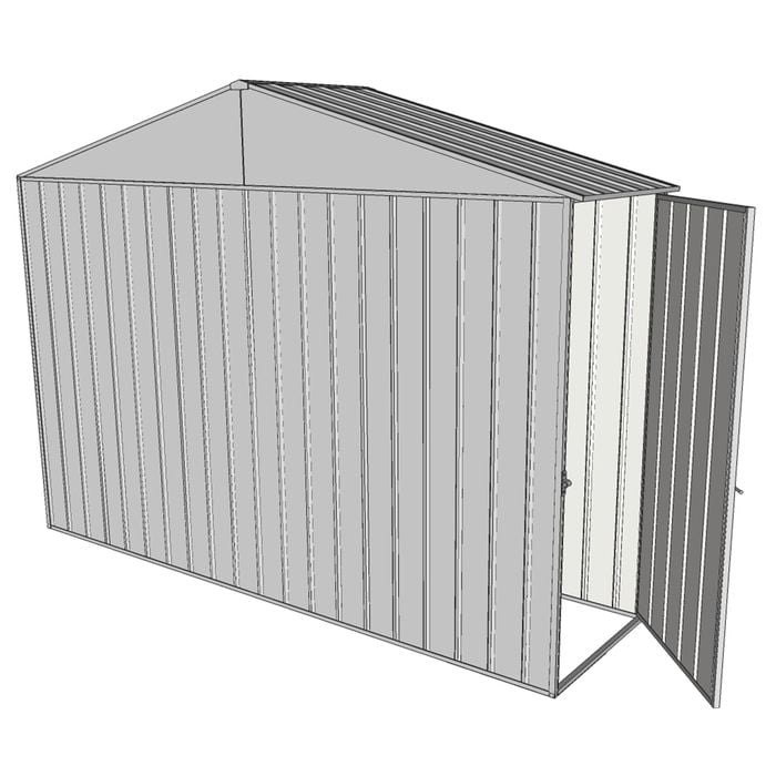 Build-a-Shed 3.0 x 0.8 x 2.3m Gable Single Hinged Side Door Shed - Zinc