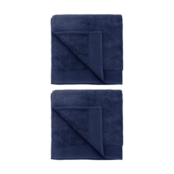 2PK Bambury Elvire 600gsm Soft Absorbent Cotton Bath Sheet 80x160cm Blue