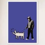 Galrie Banksy Choose Your Weapon Purple Poster Print 2010 - Edgy Art for Your Collection, White Frame, 70 x 100cm (28 x 40inch)