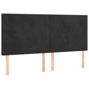 vidaXL Headboards Upholstered Wall Bed Header Bedroom 4 pcs Black 100 cm Velvet
