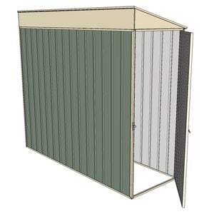 Build-a-Shed 0.8 x 2.3 x 2m Skillion Single Hinged End Door Shed - Green