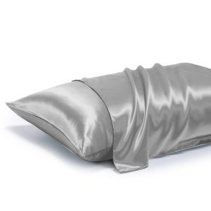 LINENOVA 100% Mulberry Silk Pillow Case 22 Momme Slip Pillowcases - Silver