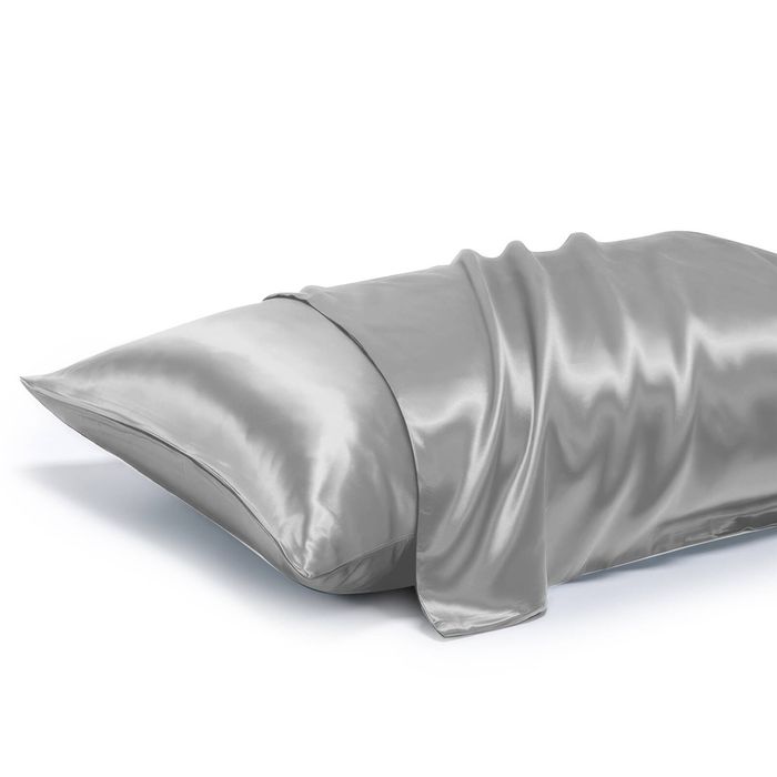 LINENOVA 100% Mulberry Silk Pillow Case 22 Momme Slip Pillowcases - Silver