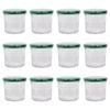 Argon Tableware Glass Jam Jars with Green Lids - 130ml - Pack of 12