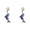 2PK LVD Metal Whale Keyring Women's Accessory 7cm Blue