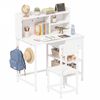 Ufurniture Kids Desk and Chair Set with Hutch and Storage Shelf, Student Writing Table with Drawer White