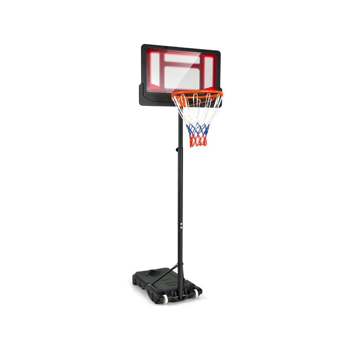 Costway Portable Basketball Stand System Height Adjustable Teenager Outdoor W/ring Hoop Net & Wheels