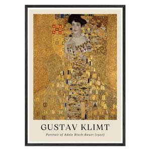 Galrie Gustav Klimt's Portrait of Adele Bloch-Bauer - Iconic Art Nouveau Masterpiece, Black Frame, 50 x 70cm (20 x 28inch)