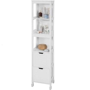 VIKUS Freestanding Tall Cabinet with Standing Shelves and Drawers