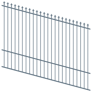 ProtectorAl 1201-2400W x 1800H Deep Ocean Spear Top Pool Fence Panel Raked Up to 15º