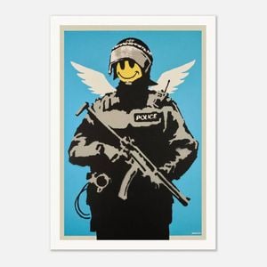 Galrie Banksy Flying Copper Art Print - Iconic 2003 Artwork on Museum-Quality Paper, Poster Only, A0 84 x 119cm (33 X 47inch)