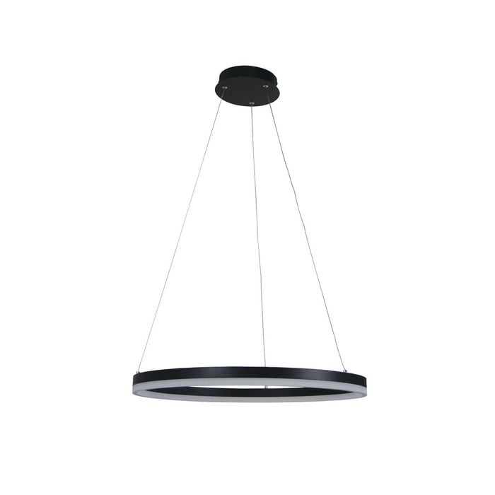 Oriel Lighting Cronus Modern Tricolour LED Halo Pendant Light Black 60cm