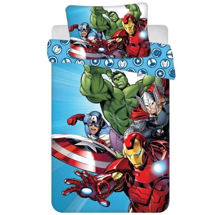 Marvel Avengers Team Cotton Quilt Cover Set - Toddler Bed Size