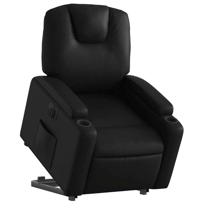 vidaXL Electric Stand up Recliner Chair Armchair Single Sofa Black Faux Leather