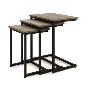 Costway Nesting Coffee Table Set Metal Frame Living Room