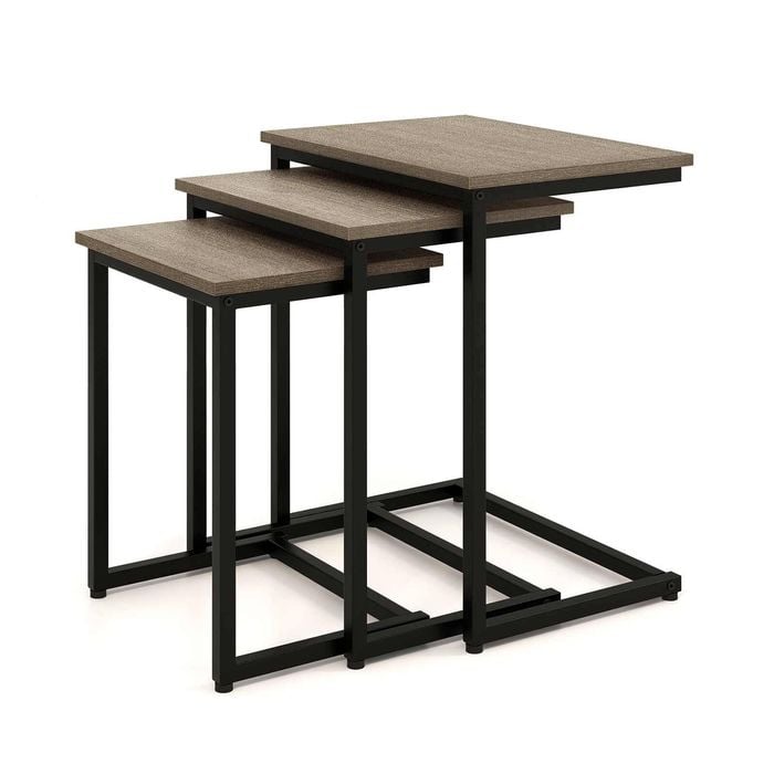 Costway Nesting Coffee Table Set Metal Frame Living Room