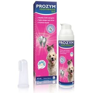 Prozym Toothpaste Kit + Finger Brush For Pet Dogs Cats 65ml