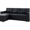 Auden Pull Out Sofa Bed with Storage Chaise PU - Black