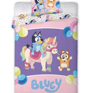 Bluey Magical Party Kids Cotton Quilt Cover Set - Toddler Bed Size