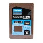 Titan 1 x 150 x 100 mm 8 Piece Brown Shim Packing