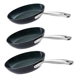 Baccarat GREEN STONE Tri Frypan Set 20cm, 24cm, 28cm