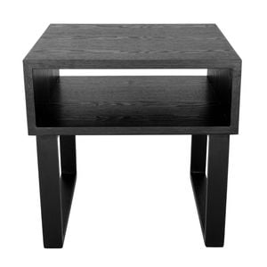 Sk Designer Living | Olle Square Wood Bedside / Side Table - Black