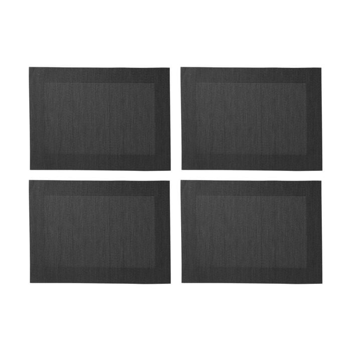 4pk Maxwell & Williams Table Accents Placemat Wide Border - Charcoal 45x30cm