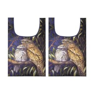 2x Ashdene Midnight Tawny Bird Reusable Shopping Bag Tote Animal Art