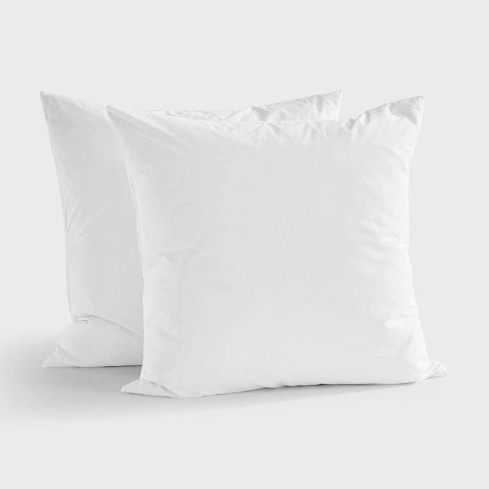 Dreamaker 300TC Cotton Percale Euro Pillowcase White Twin Pack