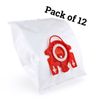 12 Pack FJM Type Bags for Miele Vacuum Cleaners, 3D Type