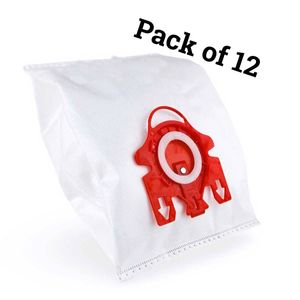 12 Pack FJM Type Bags for Miele Vacuum Cleaners, 3D Type