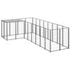 vidaXL Dog Kennel Black 6.05 m² Steel