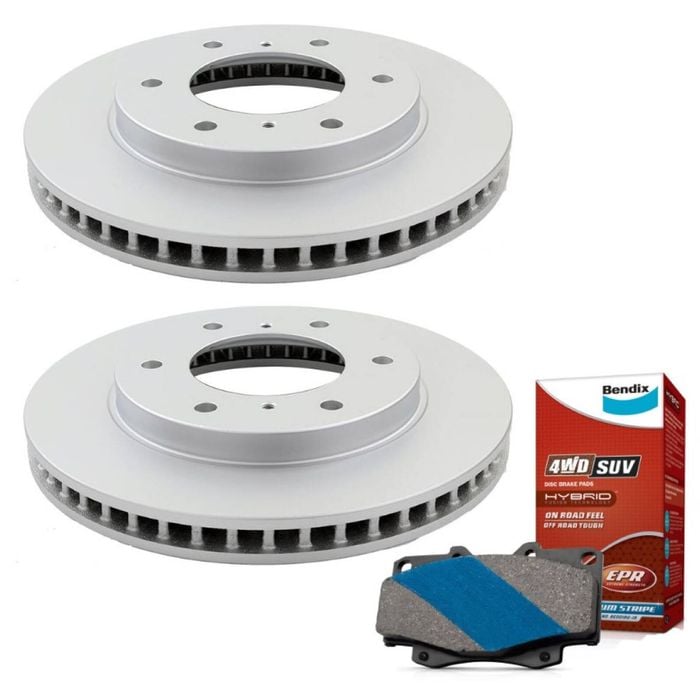 Basco Front Rotors + Bendix Brake Pads for Mitsubishi Triton MN ML MQ MR Challenger PB PC -BRK1029-BDX