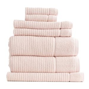 7pc Renee Taylor Cambridge 650gsm Textured Bath/hand/face Towel Primrose