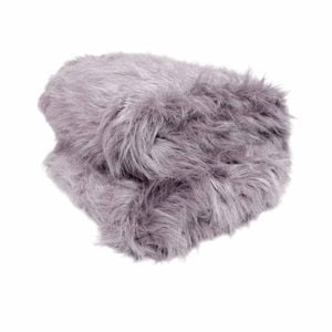 Luxury Faux Fur Animal Throw Rug 127 x 152 cm Pale Mauve Wool