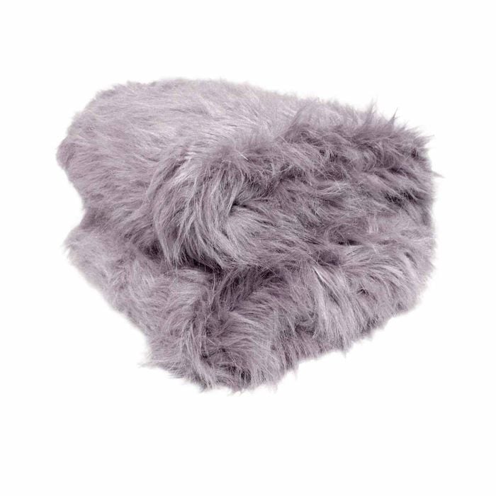 Luxury Faux Fur Animal Throw Rug 127 x 152 cm Pale Mauve Wool
