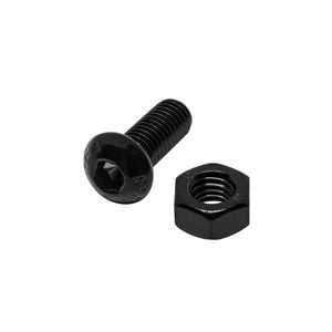 Pinnacle M6 x 16mm Black Ruspert® Round Head Bolts And Nuts - 10 Pack