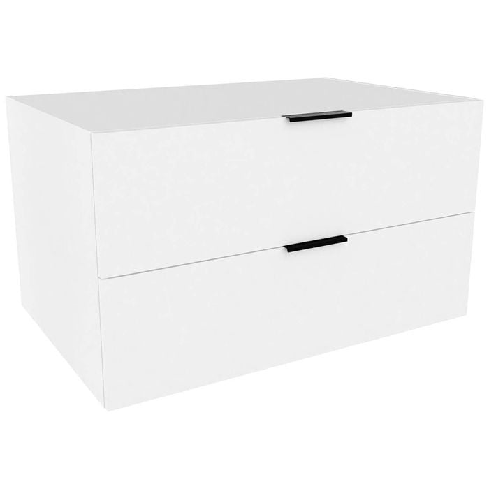 Lugna 512 x 900 x 580mm White 2 Drawer Storage Cabinet - White