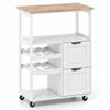 Costway Rolling Kitchen Island Cart 2Tier Wine Rack Bar