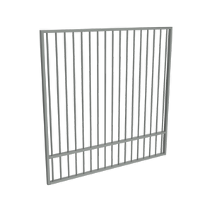 ProtectorAl 1201 - 1500mm x 1500mm Palladium Silver Aluminium Garden Gate Flat Top with Mid Rail