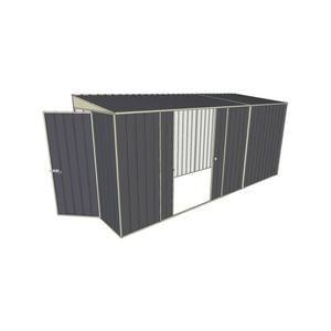 Build-a-Shed 1.5 x 4.5 x 2m Hinged Door Tunnel Shed with 2 Sliding Side Doors - Grey