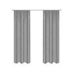 Smart Home Products 190cm-wide Steel Hamilton Pencil Pleat Blockout Curtain - 2 Pack - 250-325 x 220cm
