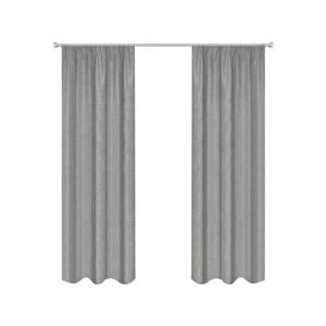 Smart Home Products 190cm-wide Steel Hamilton Pencil Pleat Blockout Curtain - 2 Pack - 250-325 x 220cm