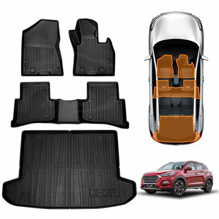 3D All-Weather Car Boot Liner Floor Mats for Hyundai Tucson 2015-2021 Trunk Cargo Mat Carpet