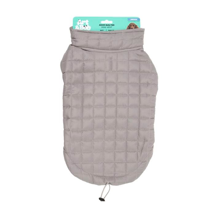 Art & Bob 40cm Grey Medium Quilted Dog Jacket