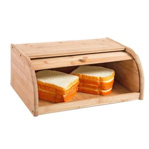 Bamboo Bread Bin Storage Box Loaf Container