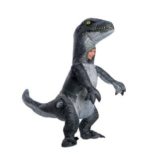 Jurassic World Kids Inflatable Velociraptor Blue Dinosaur Halloween Costume, ONE-SIZE