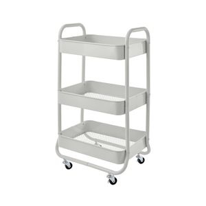 Ezy Storage Kozo Cool Grey 3 Tier Utility Trolley
